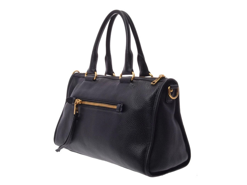 Prada black strap handbag card leather